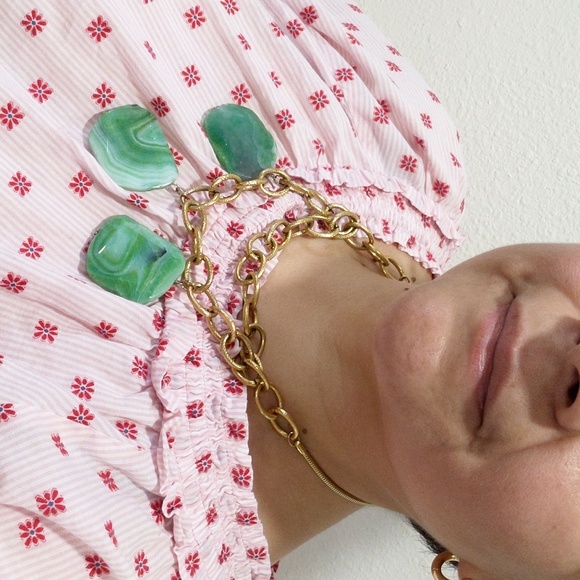 VINTAGE Genuine Stone Statement Necklace - Picture 4 of 12